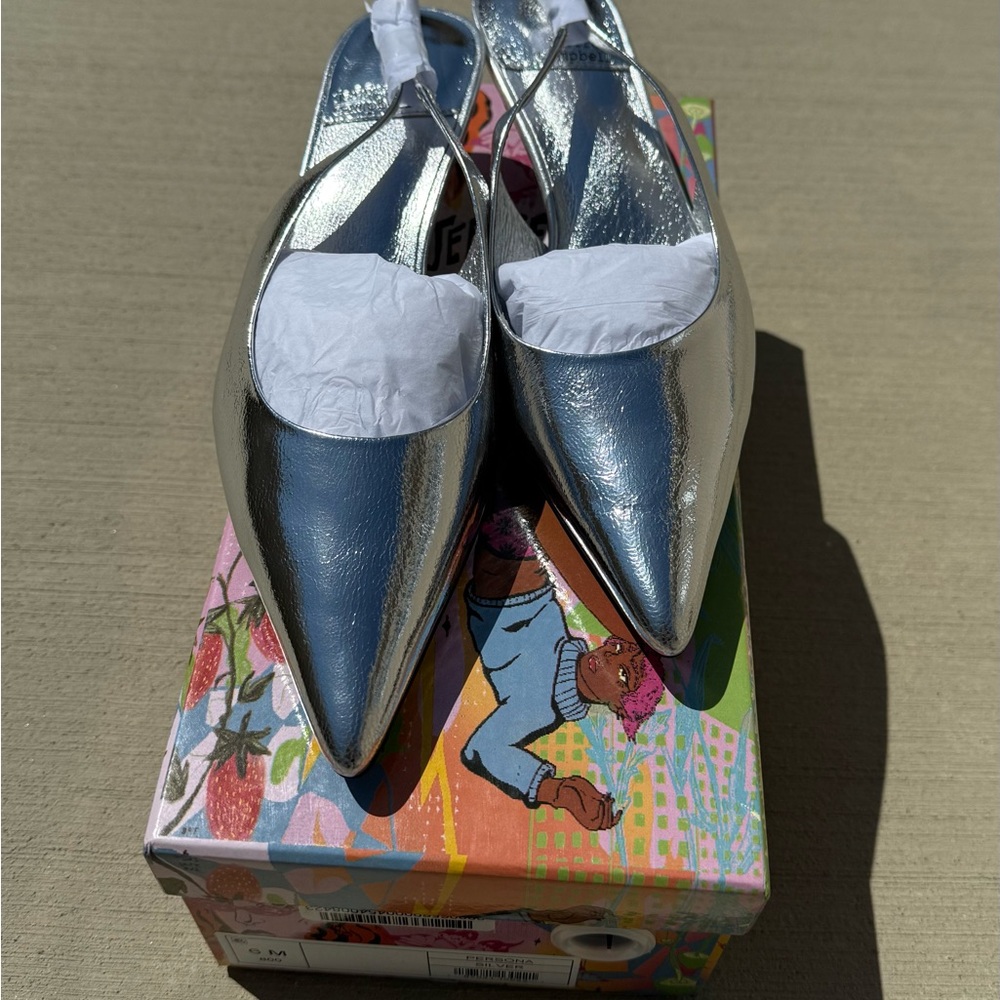 Jeffrey Campbell Silver Slingback Shoes